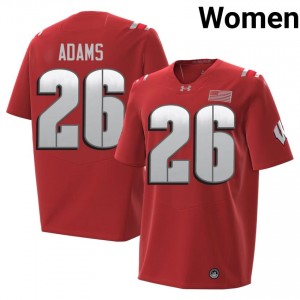 Red Eli Adams #26 UW Badgers 2026 Jersey | Women University Football Limited Stitch 91681151