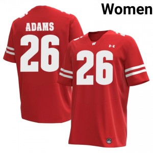 Eli Adams #26 Wisconsin Jersey | Gameday Red NCAA Football Women Swen 16599576
