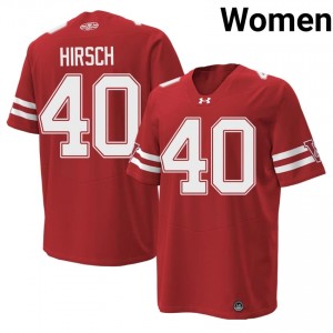 #40 Elroy Hirsch UW Badgers Red 1980 Throwback Jersey | Pro Cut Stitched Women Player Football Gear 13992143