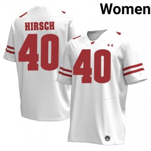 Wisconsin Badgers Elroy Hirsch #40 White Jersey | Exclusive Embroidery NCAA Football Women Apparel 23642349