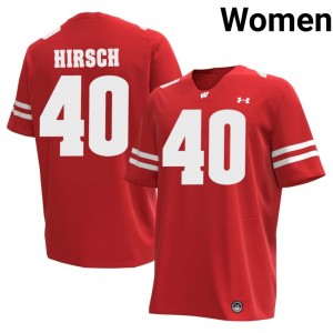 Elroy Hirsch #40 UW Badgers Jersey | Elite Thread Red College Football Women Swen 90838441