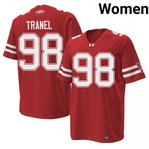 #98 Ethan Tranel UW Badgers Red 1980 Throwback Jersey | Iconic Stitched Women NCAA Football Gear 30756414