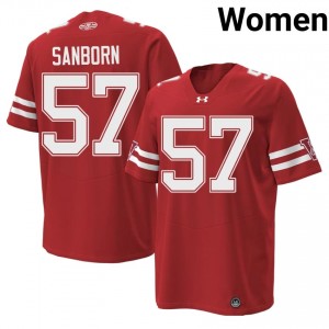 #57 Jack Sanborn Badgers Red 1980 Throwback Jersey | Pro Cut Stitched Women Player Football Gear 83635836
