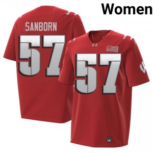 Red Jack Sanborn #57 Wisconsin Badgers 2026 Jersey | Women High School Football Classic Stitch 44352239
