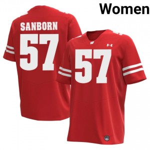 Jack Sanborn #57 UW Jersey | Elite Thread Red College Football Women Swen 14715842