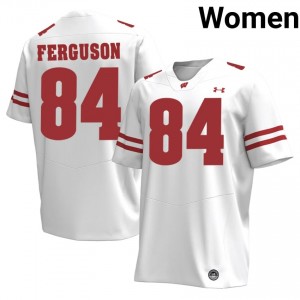 Wisconsin Badgers Jake Ferguson #84 White Jersey | Premium Embroidery Player Football Women Apparel 79677883