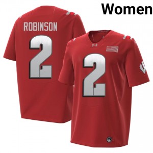 Red Javan Robinson #2 Wisconsin Badgers 2026 Jersey | Women University Football Limited Stitch 81889928