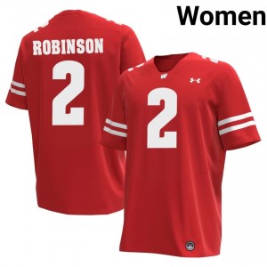 Javan Robinson #2 Badgers Jersey | Gameday Red NCAA Football Women Swen 87648895