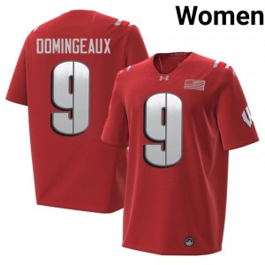 Red Jaylon Domingeaux #9 UW Badgers 2026 Jersey | Women University Football Limited Stitch 46669322