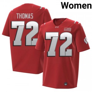 Red Joe Thomas #72 Badgers 2026 Jersey | Women NCAA Football Pro-Grade Stitch 71608979