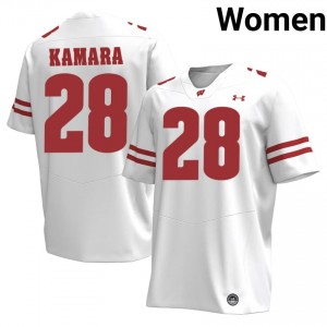 UW Jon Jon Kamara #28 White Jersey | Fresh Embroidery University Football Women Apparel 51243546