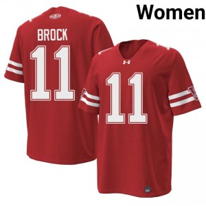 #11 Kash Brock Wisconsin Red 1980 Throwback Jersey | Pro Cut Stitched Women Player Football Gear 58706446