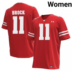 Kash Brock #11 UW Badgers Jersey | Elite Thread Red College Football Women Swen 28120291