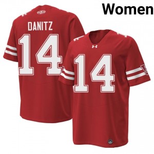 #14 Liam Danitz Badgers Red 1980 Throwback Jersey | Authentic Stitched Women High School Football Gear 37726012