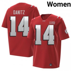 Red Liam Danitz #14 Wisconsin Badgers 2026 Jersey | Women University Football Limited Stitch 14133573