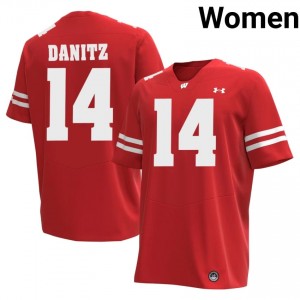 Liam Danitz #14 UW Jersey | Gameday Red NCAA Football Women Swen 95749316