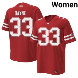 #33 Ron Dayne UW Red 1980 Throwback Jersey | Licensed Stitched Women University Football Gear 43419268