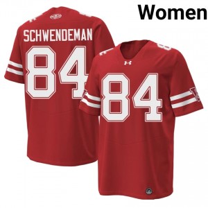 #84 Ryan Schwendeman Wisconsin Red 1980 Throwback Jersey | Authentic Stitched Women High School Football Gear 64284383