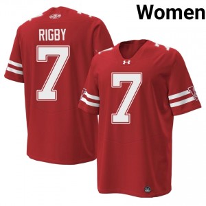 #7 Shamar Rigby UW Badgers Red 1980 Throwback Jersey | Pro Cut Stitched Women Player Football Gear 87992738