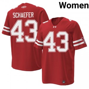 #43 Taylor Schaefer UW Badgers Red 1980 Throwback Jersey | Licensed Stitched Women University Football Gear 62630639