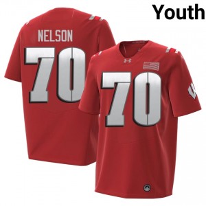 Red Barrett Nelson #70 UW Badgers 2026 Jersey | Youth Player Football Essential Embroidery 16365655