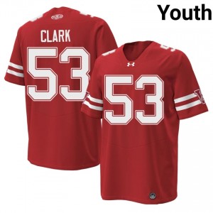 #53 Cam Clark Wisconsin Badgers Red 1980 Throwback Jersey | Pro Cut Swen Youth Player Football Gear 81200655