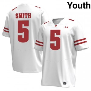 UW Carter Smith #5 White Jersey | Durable Stitched College Football Youth Apparel 95993262