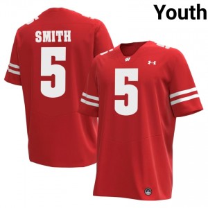 Carter Smith #5 UW Badgers Jersey | Moisture Wicking Red University Football Youth Embroidery 87873241