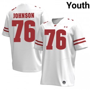 UW Dillan Johnson #76 White Jersey | Fresh Stitched University Football Youth Apparel 10204205