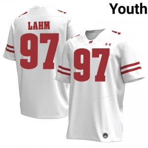 Badgers Gavin Lahm #97 White Jersey | Durable Stitched College Football Youth Apparel 24135709