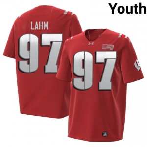 Red Gavin Lahm #97 UW Badgers 2026 Jersey | Youth Player Football Essential Embroidery 30943734
