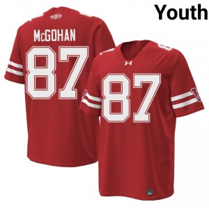 #87 Jackson McGohan Wisconsin Red 1980 Throwback Jersey | Licensed Swen Youth University Football Gear 12825440