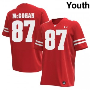 Jackson McGohan #87 UW Badgers Jersey | Genuine Red Player Football Youth Embroidery 79183999