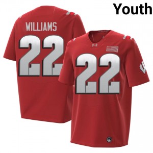 Red Jaylen Williams #22 UW Badgers 2026 Jersey | Youth NCAA Football Pro-Grade Embroidery 76824155