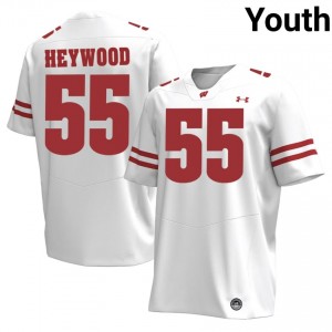 UW Kevin Heywood #55 White Jersey | Durable Stitched College Football Youth Apparel 16321567