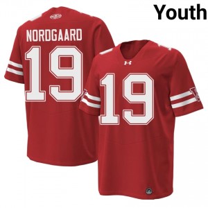 #19 Langdon Nordgaard UW Badgers Red 1980 Throwback Jersey | Licensed Swen Youth University Football Gear 95213464