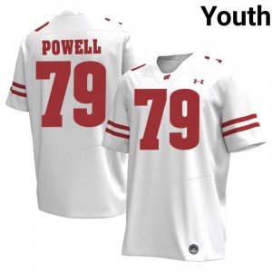 Wisconsin Logan Powell #79 White Jersey | Durable Stitched College Football Youth Apparel 57167083