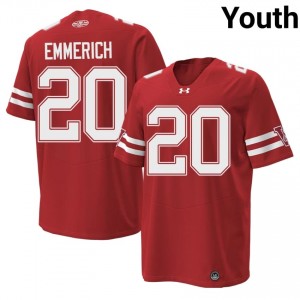 #20 Luke Emmerich Badgers Red 1980 Throwback Jersey | Iconic Swen Youth NCAA Football Gear 38243194