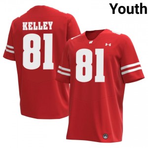 Mason Kelley #81 Wisconsin Badgers Jersey | Gameday Red NCAA Football Youth Embroidery 13742384