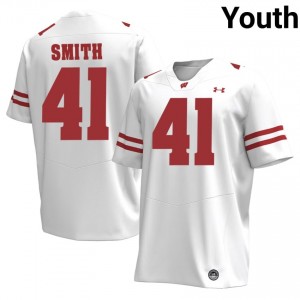 Wisconsin McCoy Smith #41 White Jersey | Elite Stitched High School Football Youth Apparel 76760134