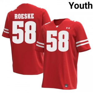 Michael Roeske #58 UW Badgers Jersey | Gameday Red NCAA Football Youth Embroidery 95523311