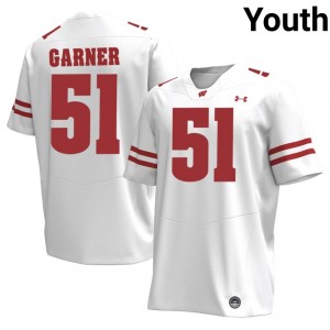 Wisconsin Micheal Garner #51 White Jersey | Premium Stitched Player Football Youth Apparel 59952544