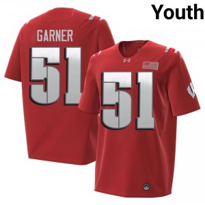 Red Micheal Garner #51 Wisconsin Badgers 2026 Jersey | Youth University Football Limited Embroidery 99343875
