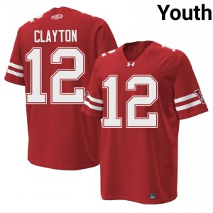 #12 Nicolas Clayton Badgers Red 1980 Throwback Jersey | Pro Cut Swen Youth Player Football Gear 17299806