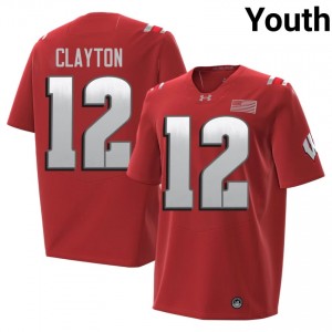 Red Nicolas Clayton #12 Wisconsin Badgers 2026 Jersey | Youth High School Football Classic Embroidery 95573184