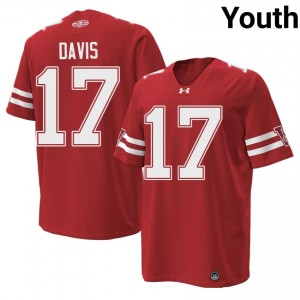 #17 Nizyi Davis Wisconsin Badgers Red 1980 Throwback Jersey | Authentic Swen Youth High School Football Gear 59246875