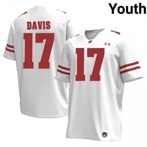 Badgers Nizyi Davis #17 White Jersey | Premium Stitched Player Football Youth Apparel 24765860