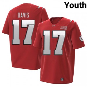 Red Nizyi Davis #17 UW Badgers 2026 Jersey | Youth University Football Limited Embroidery 71953626