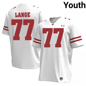 Wisconsin Badgers Peyton Lange #77 White Jersey | Exclusive Stitched NCAA Football Youth Apparel 96372108