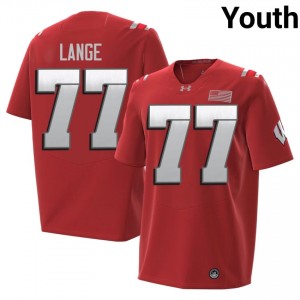 Red Peyton Lange #77 UW 2026 Jersey | Youth High School Football Classic Embroidery 49732058